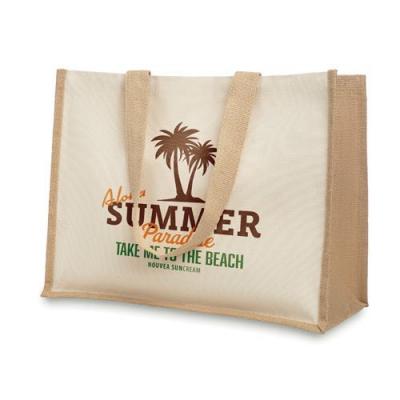 Image of Jute and canvas shopping bag