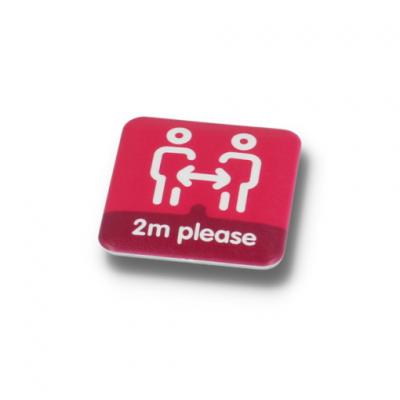 Image of SOCIAL DISTANCING BUTTON BADGE - 37MM SQUARE